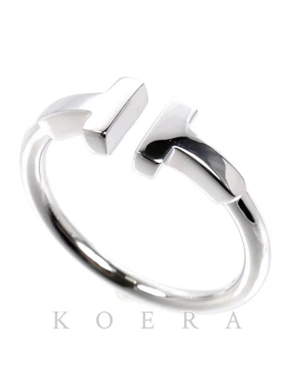 Tiffany & Co 18K White Gold T Wire Ring Vintage